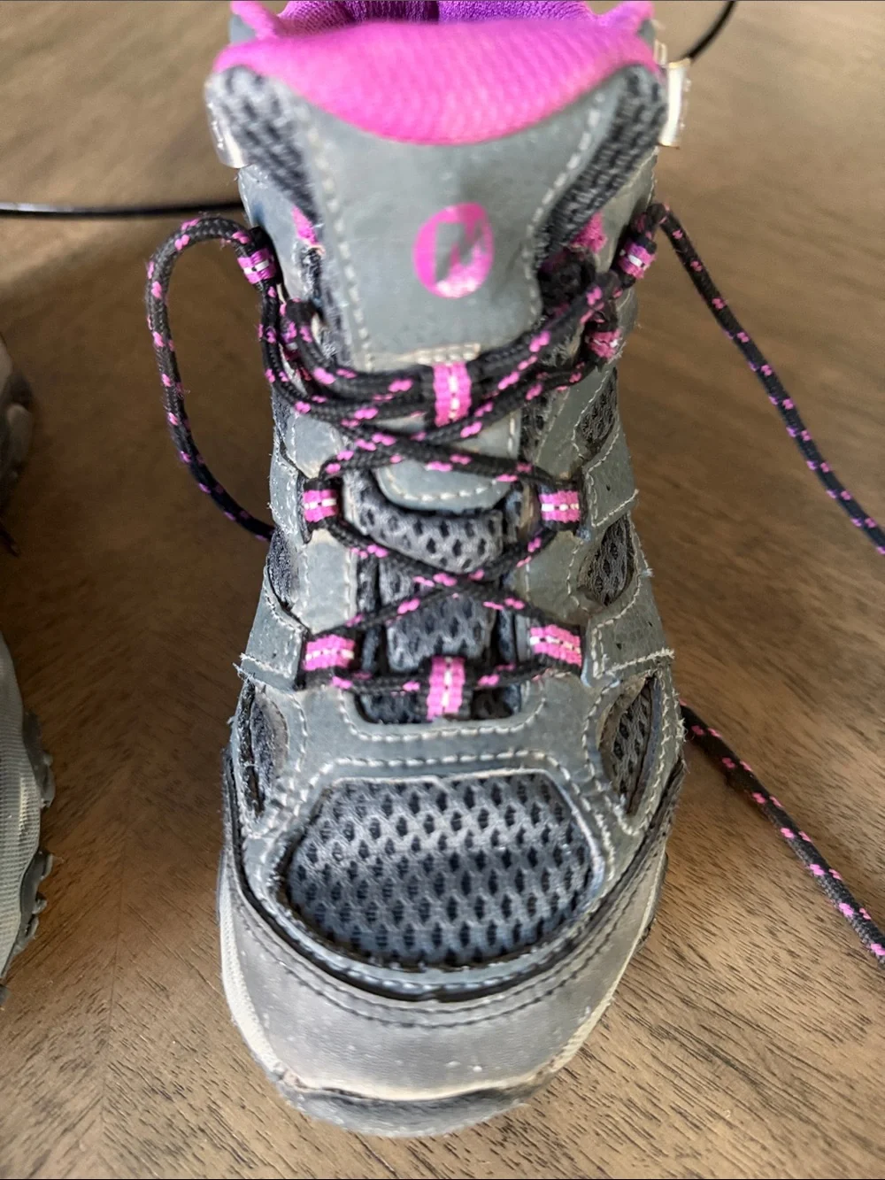 Girls Merrell Gray and Purple Hiking Boots